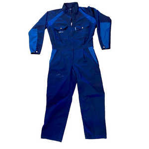 Vintage Björnkläder Blue Cotton Twill Mechanic Workwear Coveralls Jumpsuit 52 L